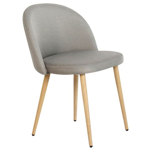 Καρέκλα Μεταλλική BELLA (54x56x77) Βαφή Φυσικό/Ύφασμα Sand-Grey