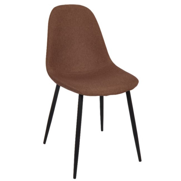 Καρέκλα μεταλλική CELINA (45x54x85) Μαύρη, Ύφ.Καφέ