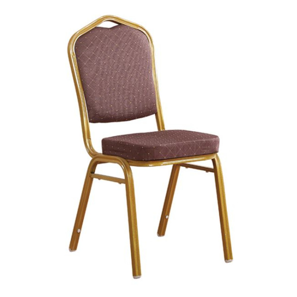 Καρέκλα Μεταλλική HILTON (45x62x94) Gold/Ύφασμα Καφέ