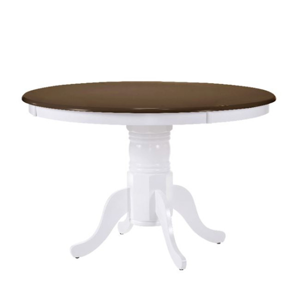 Τραπέζι NIRVANA (Φ106+30cm x75) Καρυδί/Άσπρο