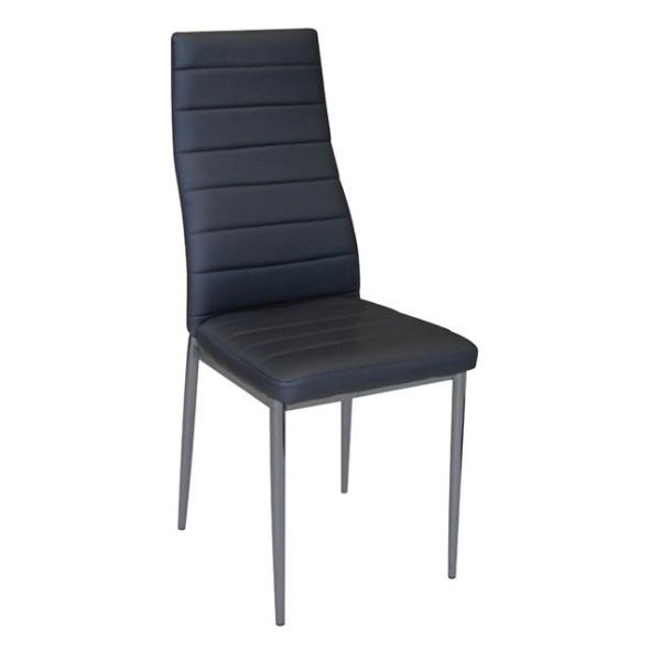 Καρέκλα μεταλλική JETTA-I Βαφή Γκρι/PVC Μαύρο (Συσκ.6)