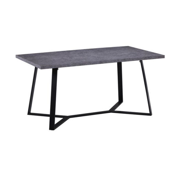 Τραπέζι HANSON (160x90x75) Γκρι-Cement/Βαφή Μαύρη