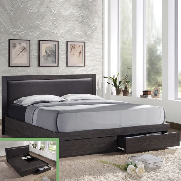 LIFE κρεβάτι διπλό με συρτάρια (160x200) Zebrano/PVC