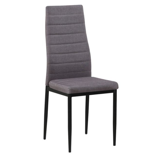 Καρέκλα μεταλλική JETTA (40x50x95) Ύφ.Αν.Καφέ/Βαφή Μαύρη (Συσκ.6)