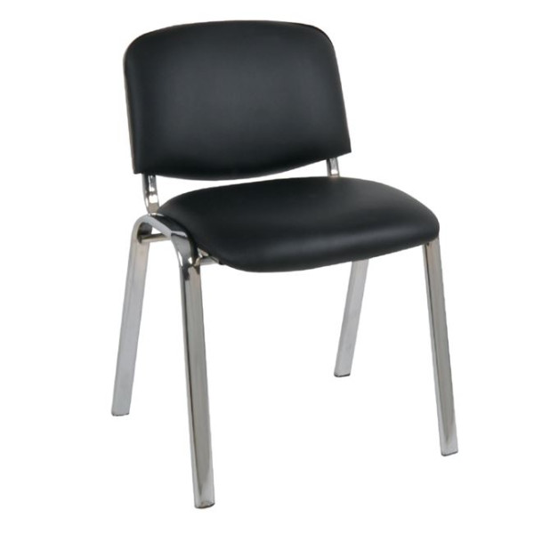 Καρέκλα επισκέπτη SIGMA μέταλλο Χρώμιο/PVC Μαύρο