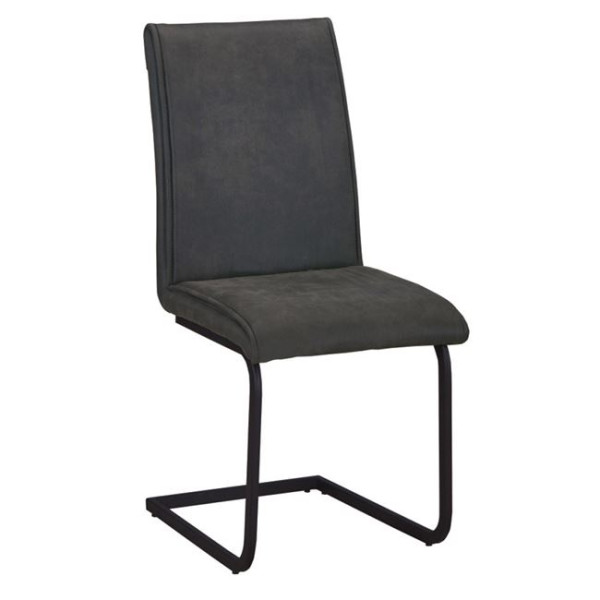 Καρέκλα Μεταλλική TORY (43x56x95) Μαύρη/Ύφασμα Suede Ανθρακί