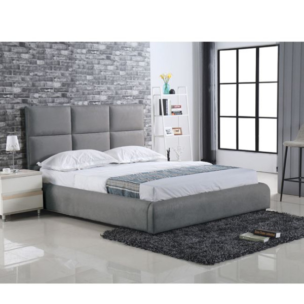 Κρεβάτι διπλό MAXIM (160x200) Ύφασμα Γκρι