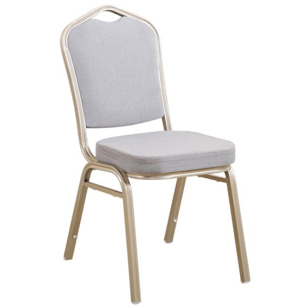 Καρέκλα Μεταλλική HILTON (45x62x94) Light Gold/Ύφασμα Γκρι