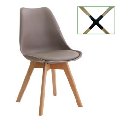 MARTIN Καρέκλα PP Sand Beige (Ξύλινο πόδι-Metal cross)