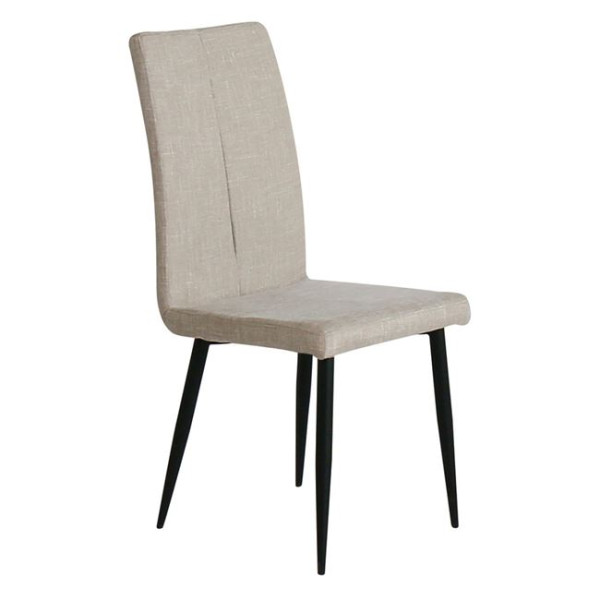Καρέκλα Μεταλλική MINA (43x48x97) Μαύρη/Ύφασμα Μπεζ