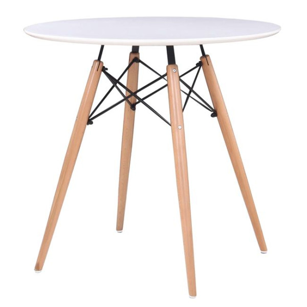 Τραπέζι ART Wood στρογγυλό (Φ80 H.74) Λευκό