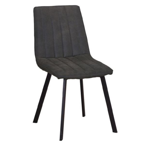 Καρέκλα Μεταλλική BETTY (45x60x87) Μαύρη/Ύφασμα Suede Ανθρακί