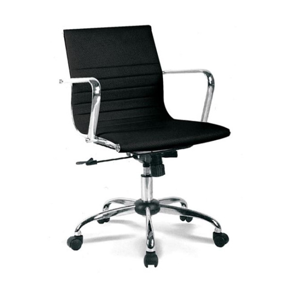 Πολυθρόνα γραφείου BF4501 Χρώμιο/PU Μαύρο