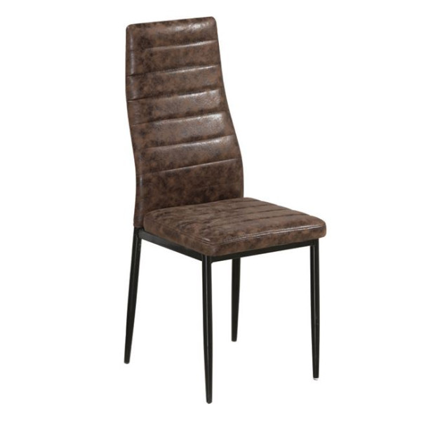 Καρέκλα JETTA (40x50x95) Ύφ.Suede Καφέ/Βαφή Μαύρη (Συσκ.6)