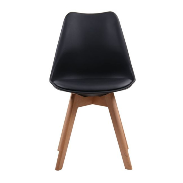 Καρέκλα MARTIN (49x57x82) PP Μαύρο (Ξύλινο πόδι)