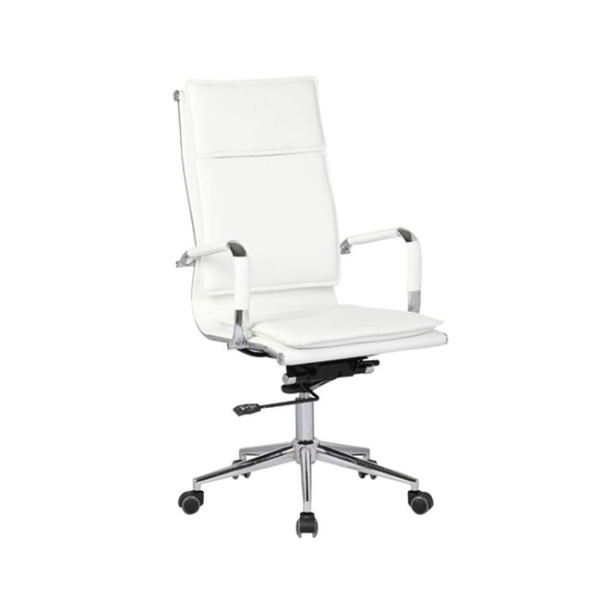 Πολυθρόνα γραφείου διευθυντή BF3600 Χρώμιο/PU Λευκή