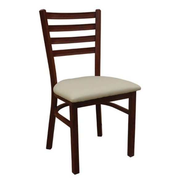 Καρέκλα μεταλλική NATURALE (53x51x80) Καρυδί/PU Μπεζ