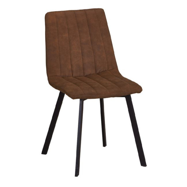 Καρέκλα Μεταλλική BETTY (45x60x87) Μαύρη/Ύφασμα Suede Καφέ