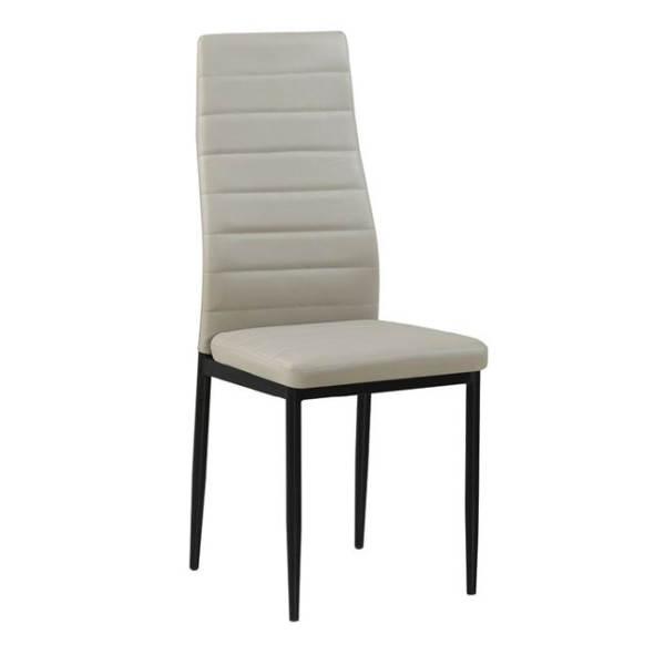 Καρέκλα μεταλλική JETTA (40x50x95) PVC Cappuccino/Βαφή Μαύρη (Συσκ.6)