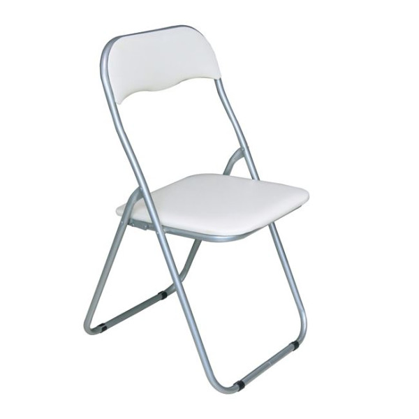 Καρέκλα Πτυσ/νη LINDA (43x46x82) Pvc Άσπρο (Βαφή Γκρι)