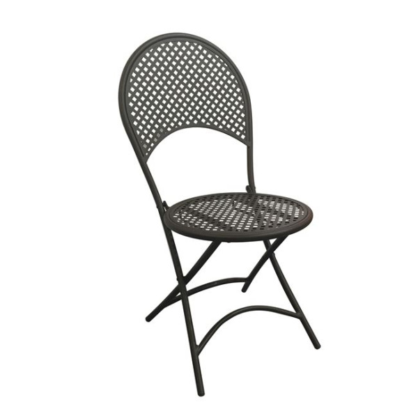Καρέκλα πτυσσόμενη μεταλλική RONDO Mesh Μαύρη