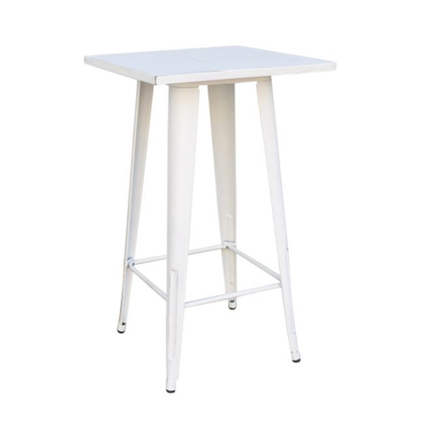 RELIX τραπέζι μεταλλικό BAR (60x60x101) Antique White
