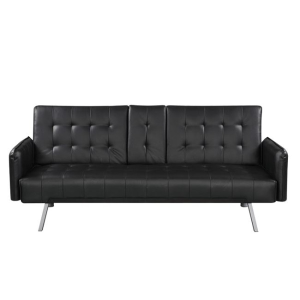 Καναπές κρεβάτι WELLS (188x82x80) PU Μαύρο