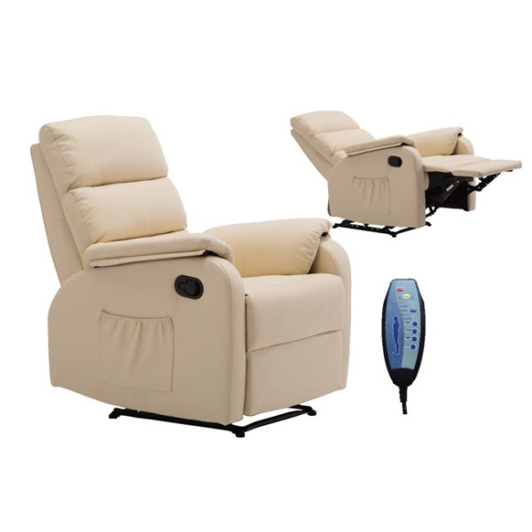 Πολυθρόνα Relax COMFORT Massage (79x97x101) Pu Μπεζ
