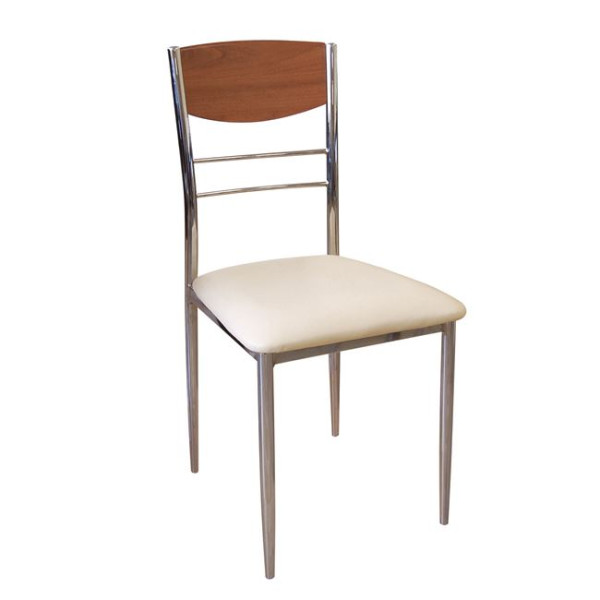 Καρέκλα μεταλλική DINO Χρώμιο/Κερασί/Εκρού