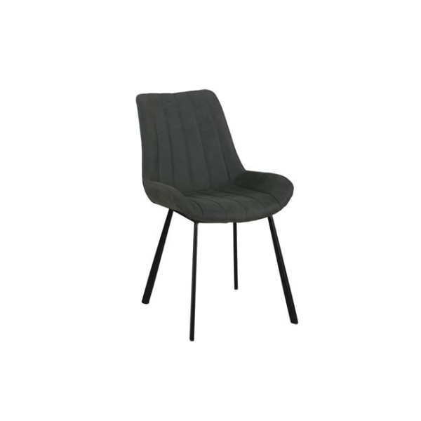 Καρέκλα Μεταλλική MATT (55x61x88) Μαύρη/Ύφασμα Suede Ανθρακί