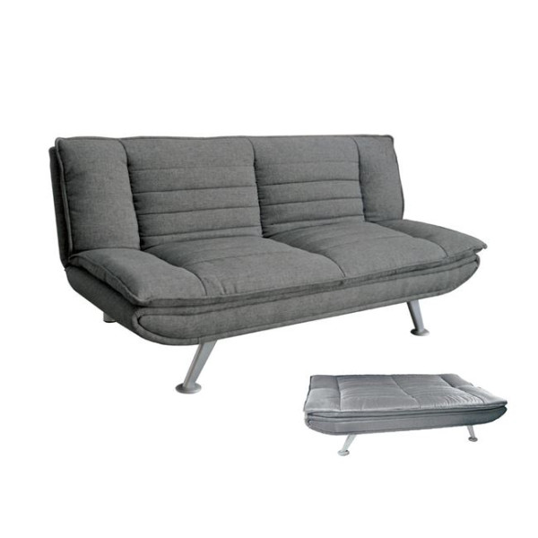 Καναπές κρεβάτι ELVIRA (183x88x85) Ύφασμα Γκρι