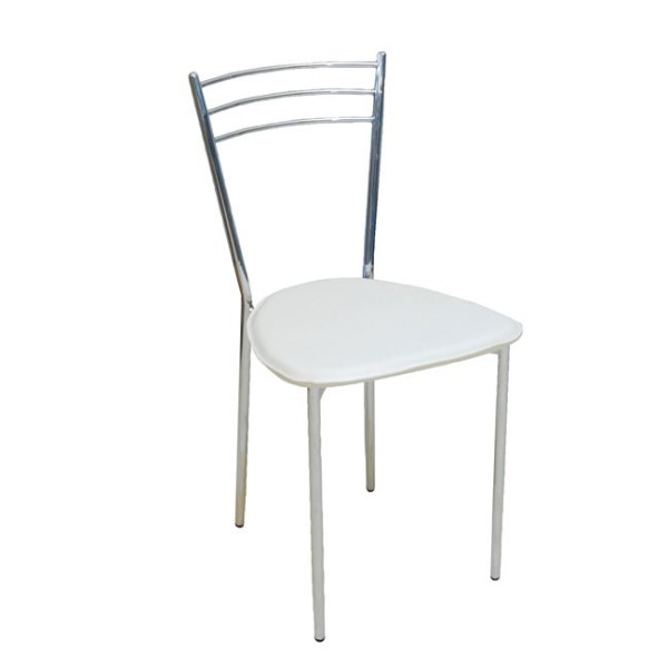VALETTA καρέκλα μεταλλική PVC Εκρού