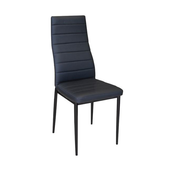 Καρέκλα μεταλλική JETTA-I PVC Μαύρο/Βαφή Μαύρη (Συσκ.4)