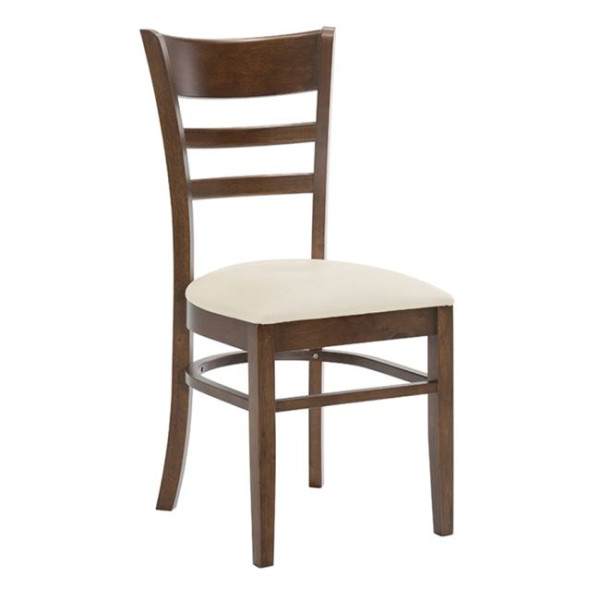 Καρέκλα CABIN (50x43x92) Καρυδί/Pvc Εκρού