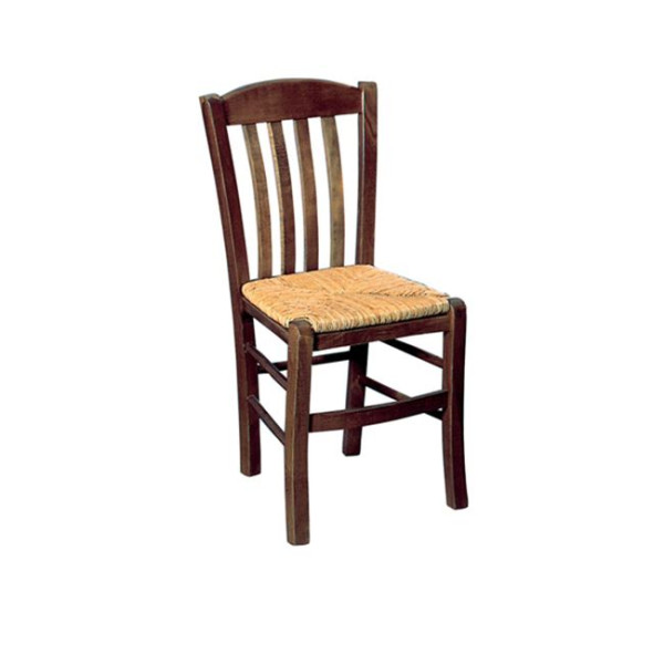 CASA καρέκλα με ψάθα καφενείου Καρυδί