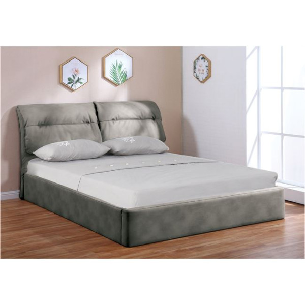 Κρεβάτι διπλό με αποθηκευτικό χώρο VALIANT (160x200) Ύφασμα Nabuk Σκούρο Γκρι