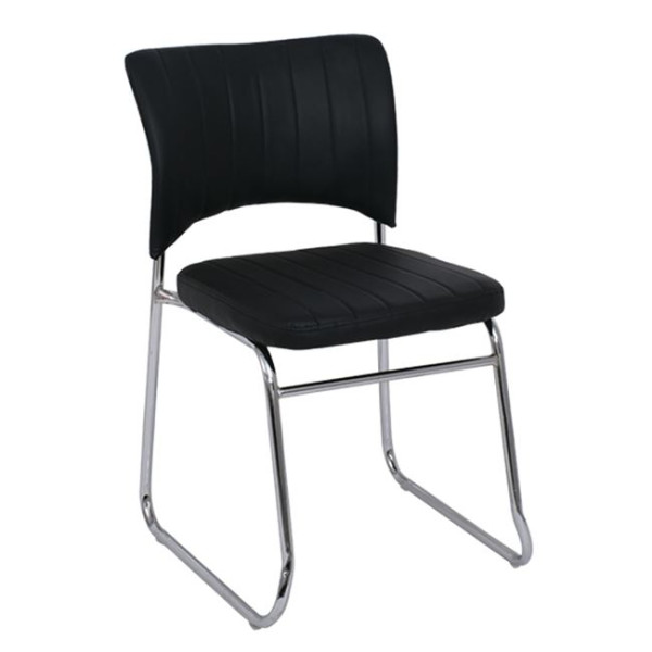 Καρέκλα VENUS-W (50x56x84) Χρώμιο/Pu Μαύρο