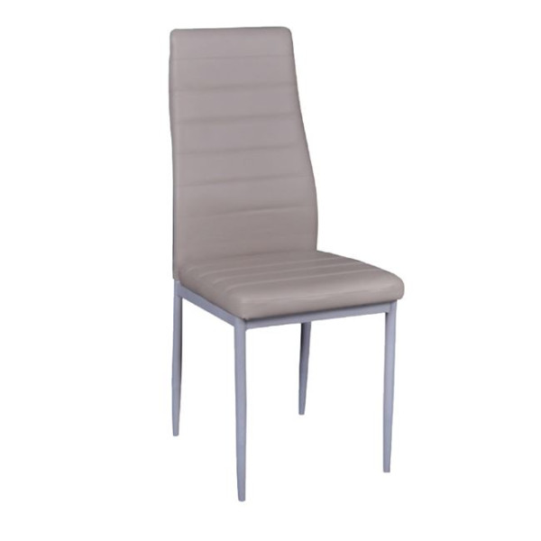 Καρέκλα μεταλλική JETTA-I Βαφή Γκρι/PVC Cappuccino (Συσκ.6)