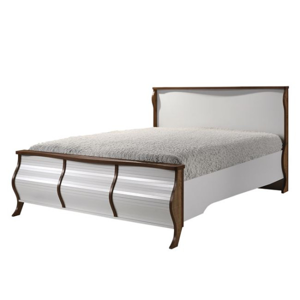 Κρεβάτι διπλό SCARLET (160x200) Antique Oak/Άσπρο(Ραμποτέ)
