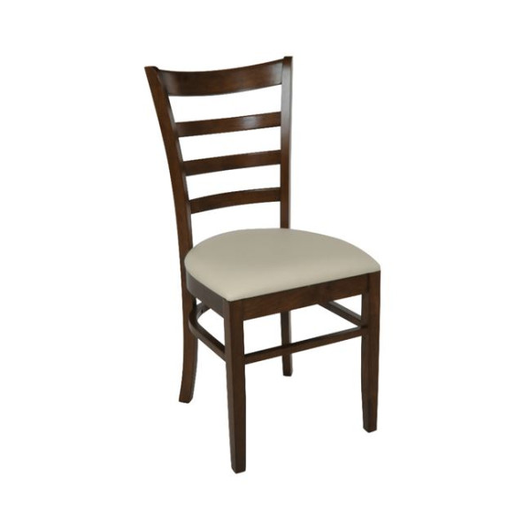 Καρέκλα ξύλινη NATURALE-L Καρυδί/PVC Εκρού