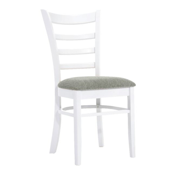 Καρέκλα ξύλινη NATURALE-L (42x50x91) Λευκή/Ύφ.Γκρι