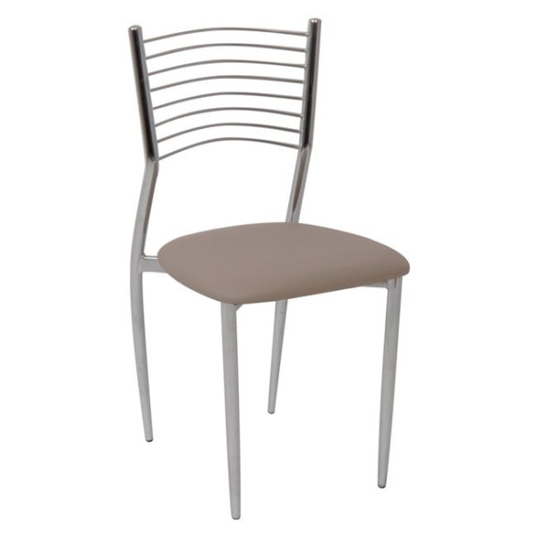 VIVIAN Καρέκλα μεταλλική PVC Cappuccino