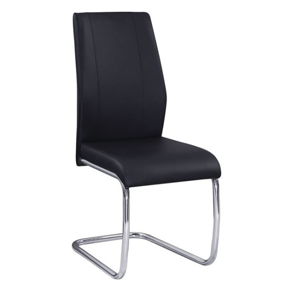 Καρέκλα TULIP (43x57x98) Χρώμιο/PU Μαύρο