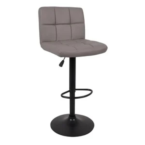 LINO Σκαμπώ μεταλλικό BAR Pu Cappuccino/Βαφή Μαύρη (44x50x62/92-83/113)