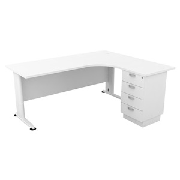Γραφείο Γωνία Δεξιά SUPERIOR COMPACT Απόχρωση Άσπρο 180x70x75 / 150x60x75cm