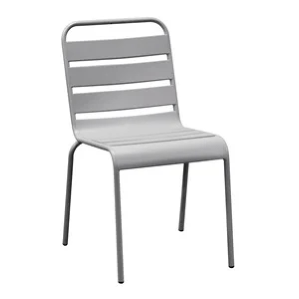BRIO Καρέκλα Στοιβαζόμενη Μέταλλο Βαφή Cool Grey 4C  48x59x79cm