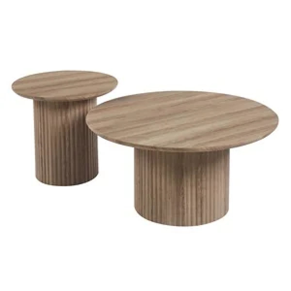 COLLIN Set-2 Τραπεζάκια Σαλονιού-Καθιστικού, ΜDF Απόχρωση Sonoma