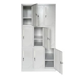 LOCKER 9 Θέσεων Μέταλλο Βαφή Ανοιχτό Γκρι Με εσωτερικά ράφια 90x40x185cm
