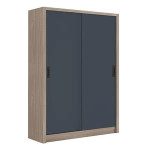VANITY Ντουλάπα Δίφυλλη -Συρόμενη, Αποχρώσεων Sonoma Oak & Grey
