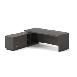 VIP Γραφείο Αριστερή Γωνία, Απόχρωση Grey Walnut
